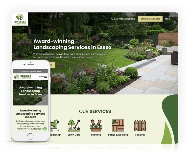 Website Design For Landscapers project example 2