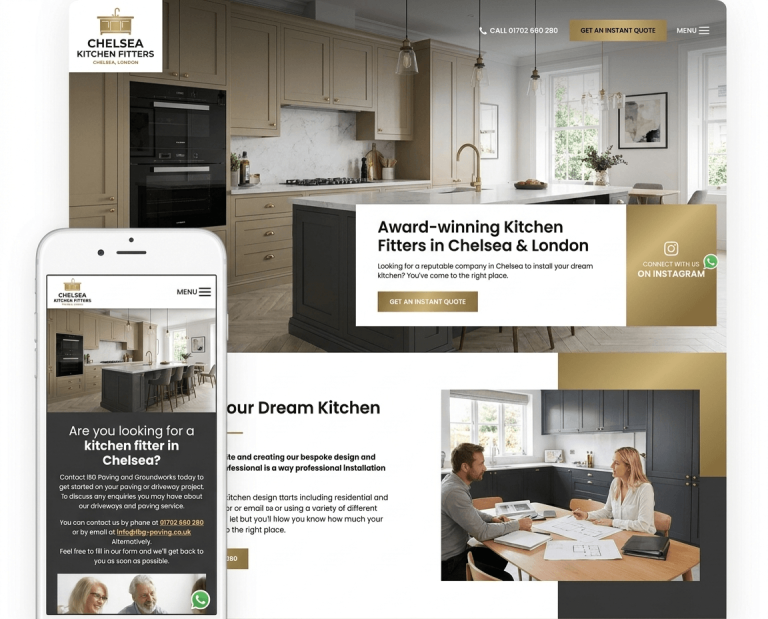 Website Design For Kitchen Fitters project example 3