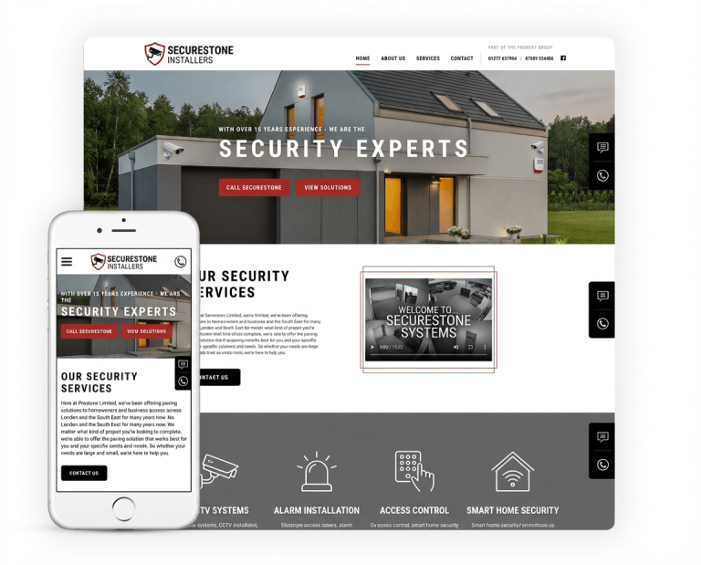 Website Design For Security System Installers project example 3