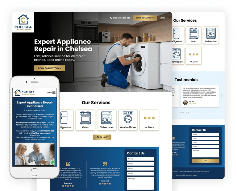Website design for APPLIANCE REPAIR ENGINEERS