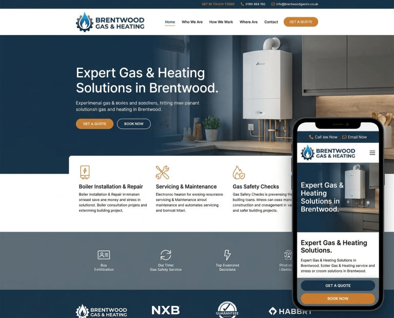 Website Design For Gas Engineers project example 3