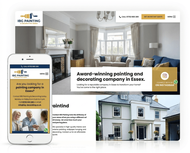 Website Design For Painters & Decorators project example 3