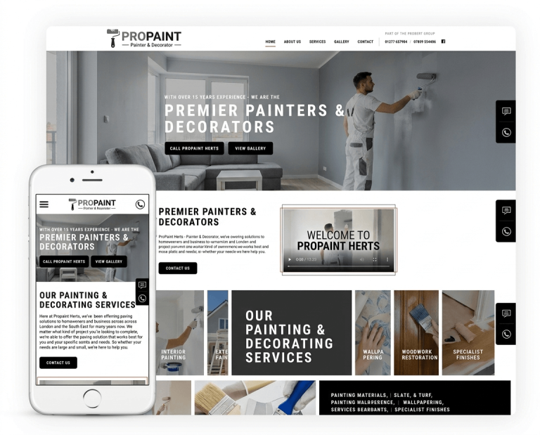 Website design for PAINTERS & DECORATORS