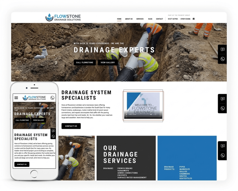 Website Design For Drainage Firms project example 3
