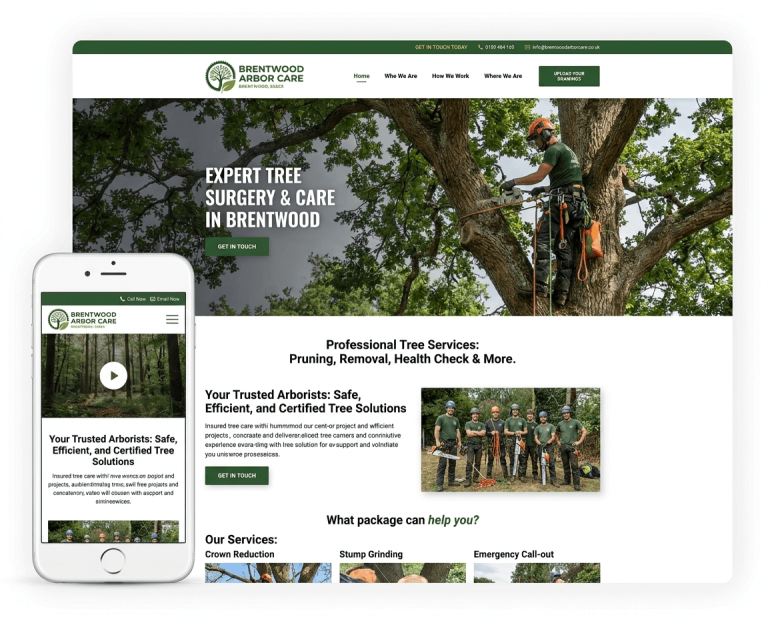 Website Design For Tree Surgeons project example 3