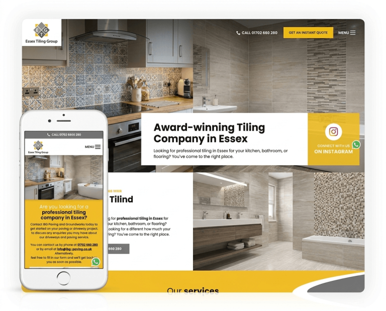Website Design For Tilers project example 2