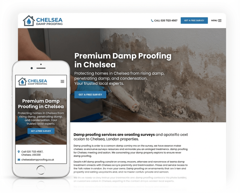 Website Design For Damp Proofing Companies project example 2