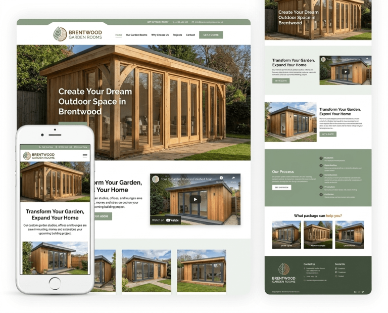 Website Design For Garden Room Builders project example 3