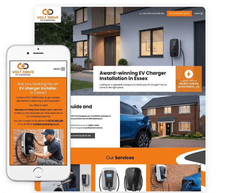 Website design for EV CHARGER INSTALLERS