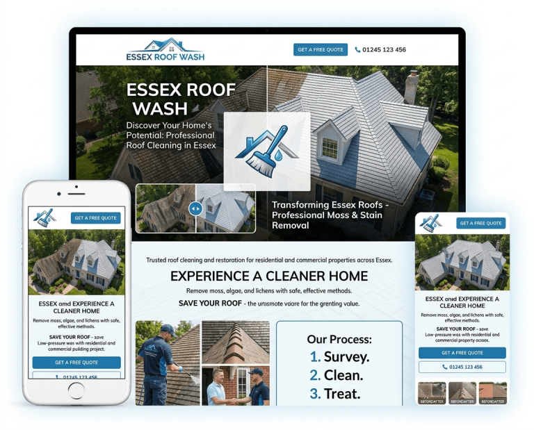 Website Design For Roof Cleaning project example 3