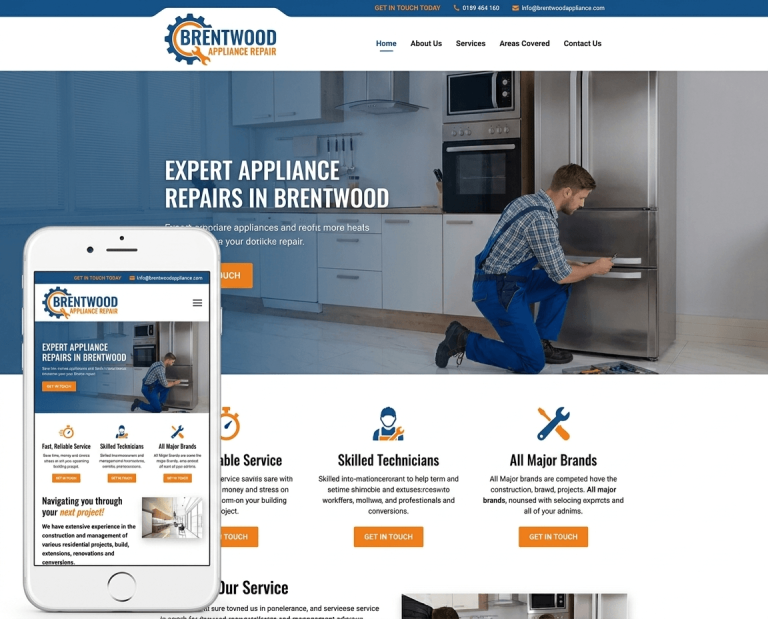 Website Design For Appliance Repairs project example 3