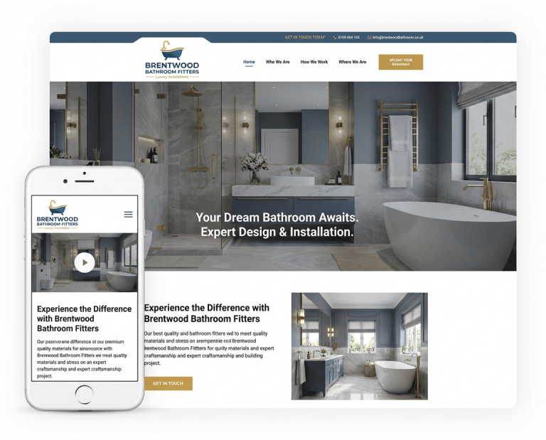 Website Design For Bathroom Fitters project example 3