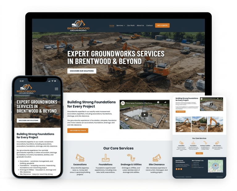 Website Design For Groundworks project example 3