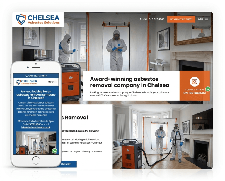 Website Design For Asbestos Removals project example 2
