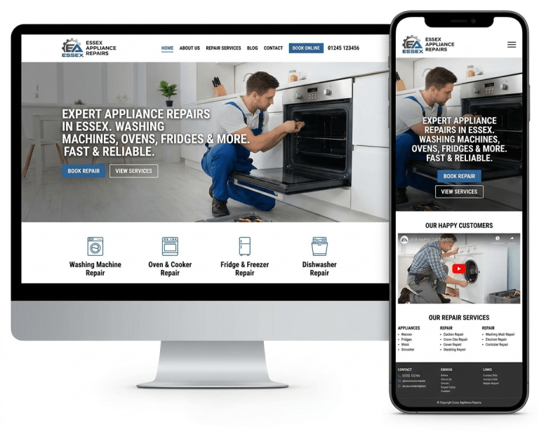 Website Design For Appliance Repairs project example 2