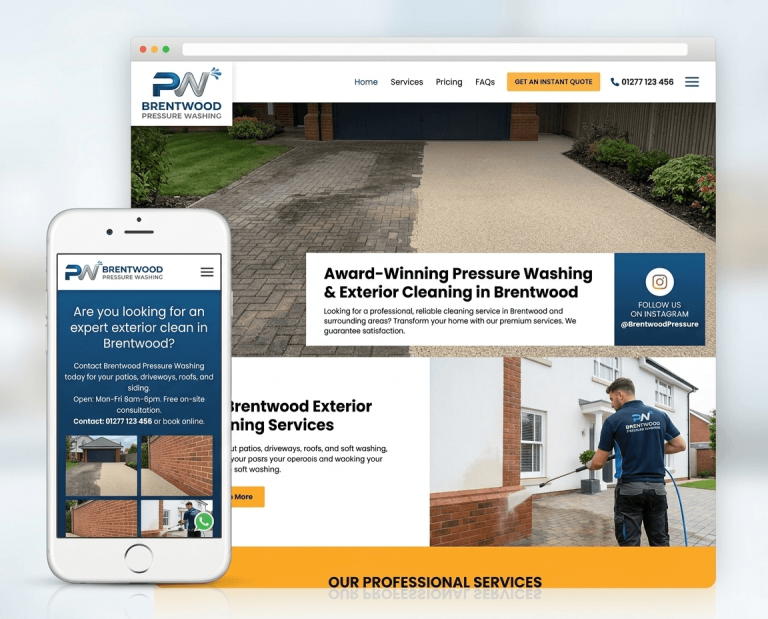 Website Design For Pressure Washing Services project example 3