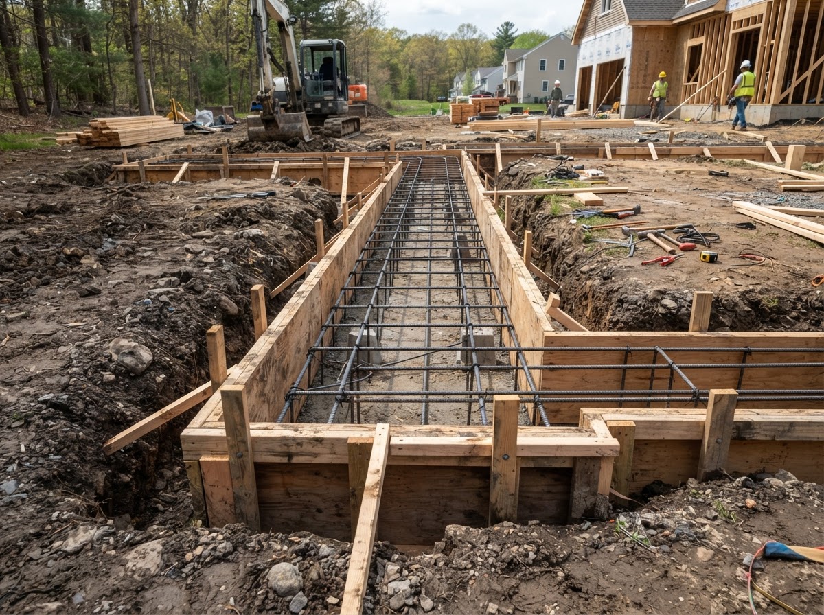 Concrete foundation and footing work in Wall Township New Jersey