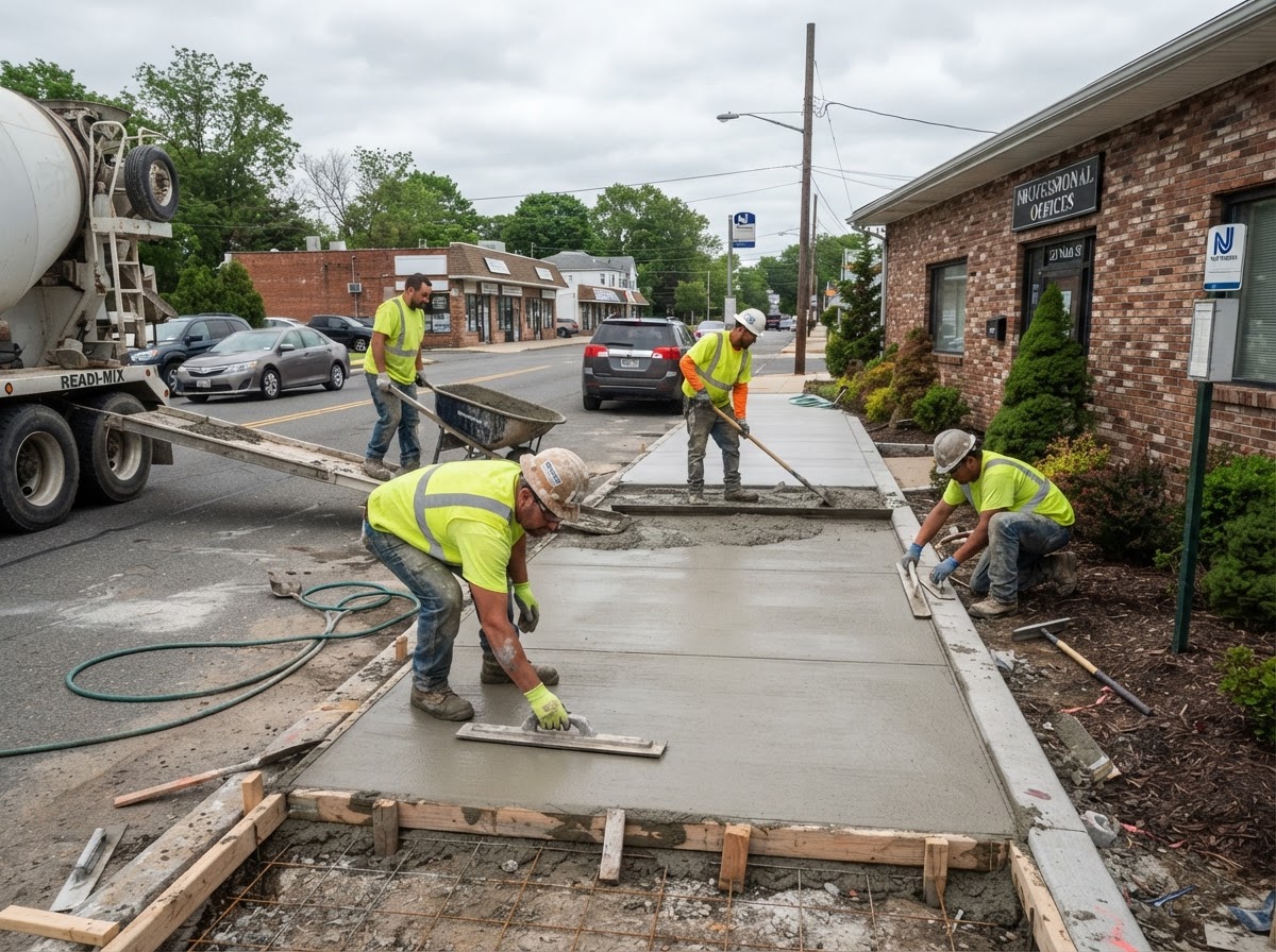 Commercial concrete flatwork installation in Wall Township NJ
