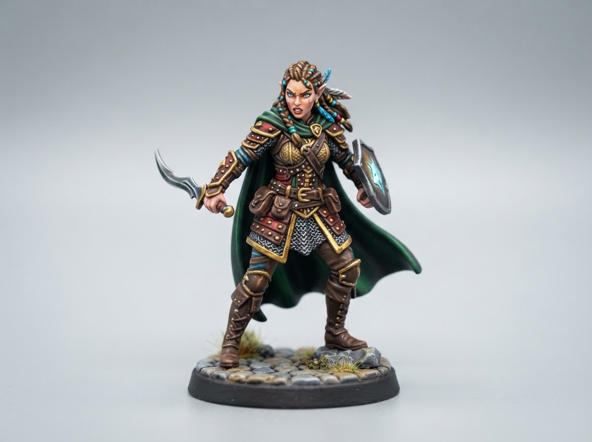 3D printed colorful resin miniature fantasy figurine