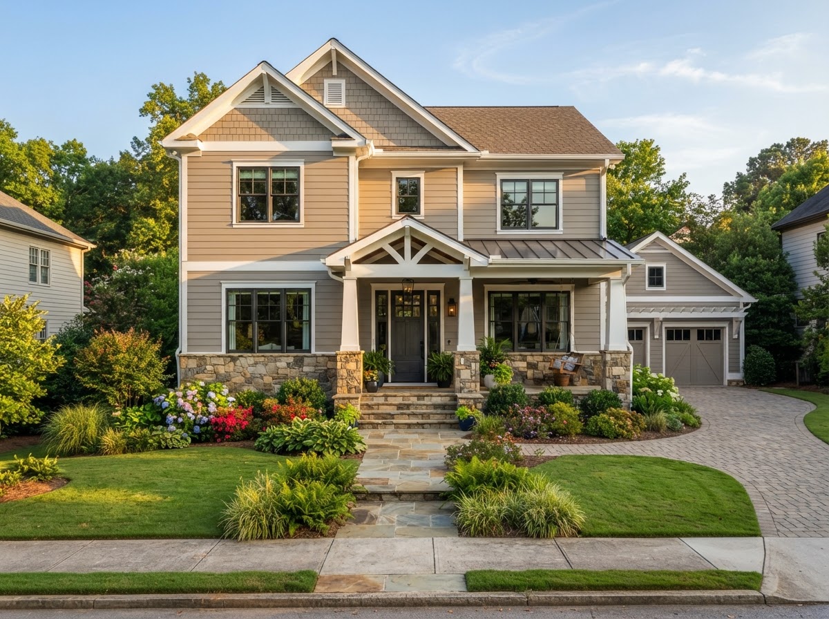 Greige Siding Refresh — Siding project in Alpharetta, GA