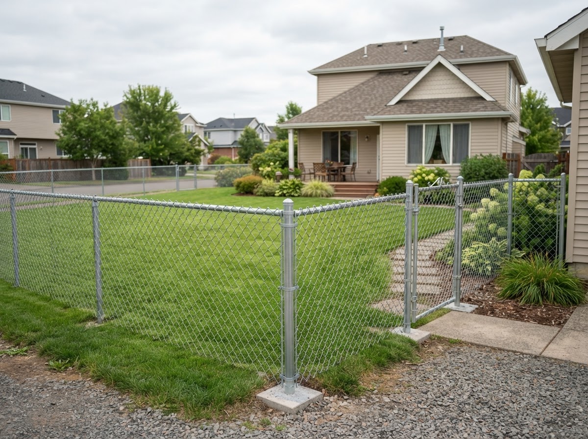 Chain Link Fences installed by THE GOAT EXTERIOR