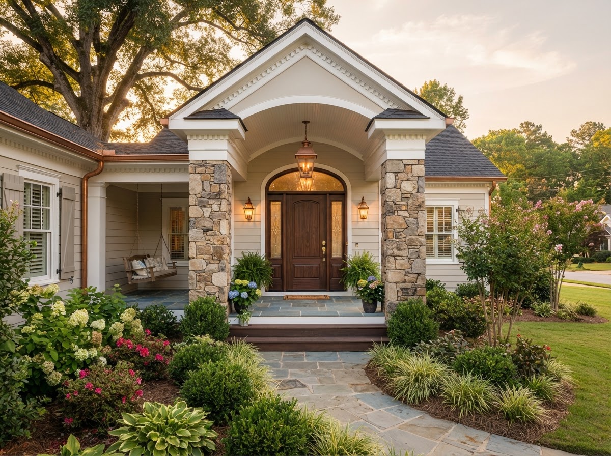 Stone Portico & Entry — Porches project in Marietta, GA