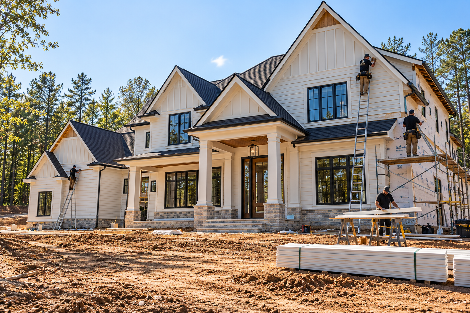 Beautiful fiber cement siding installation on a premium Georgia home