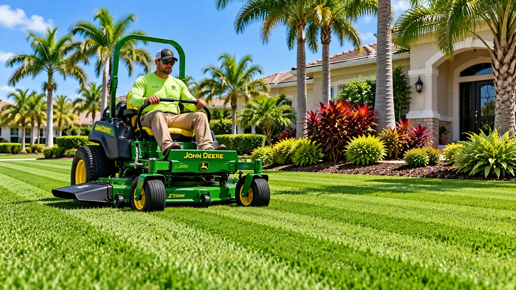 Professional lawn mowing on a Florida lawn in Inverness, Citrus County