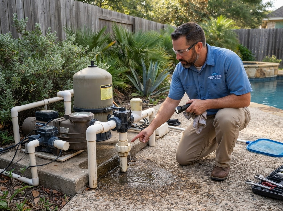 Pool leak inspection service in Weslaco Texas