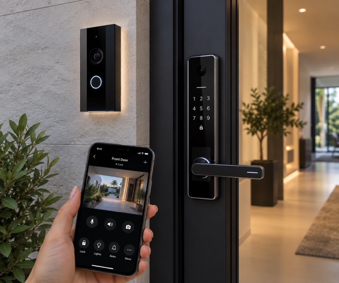 Mobile controls for a smart door lock