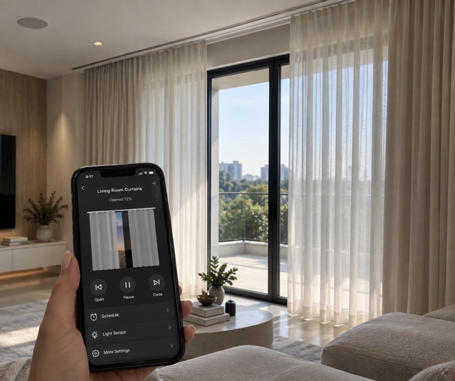 Mobile controls for motorized window shades