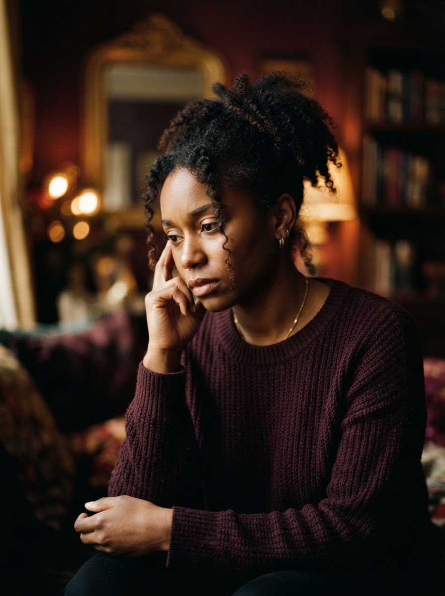 Femme face à ses questionnements