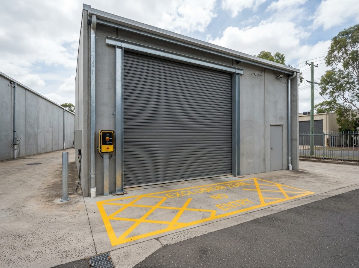 Commercial roller door and control station