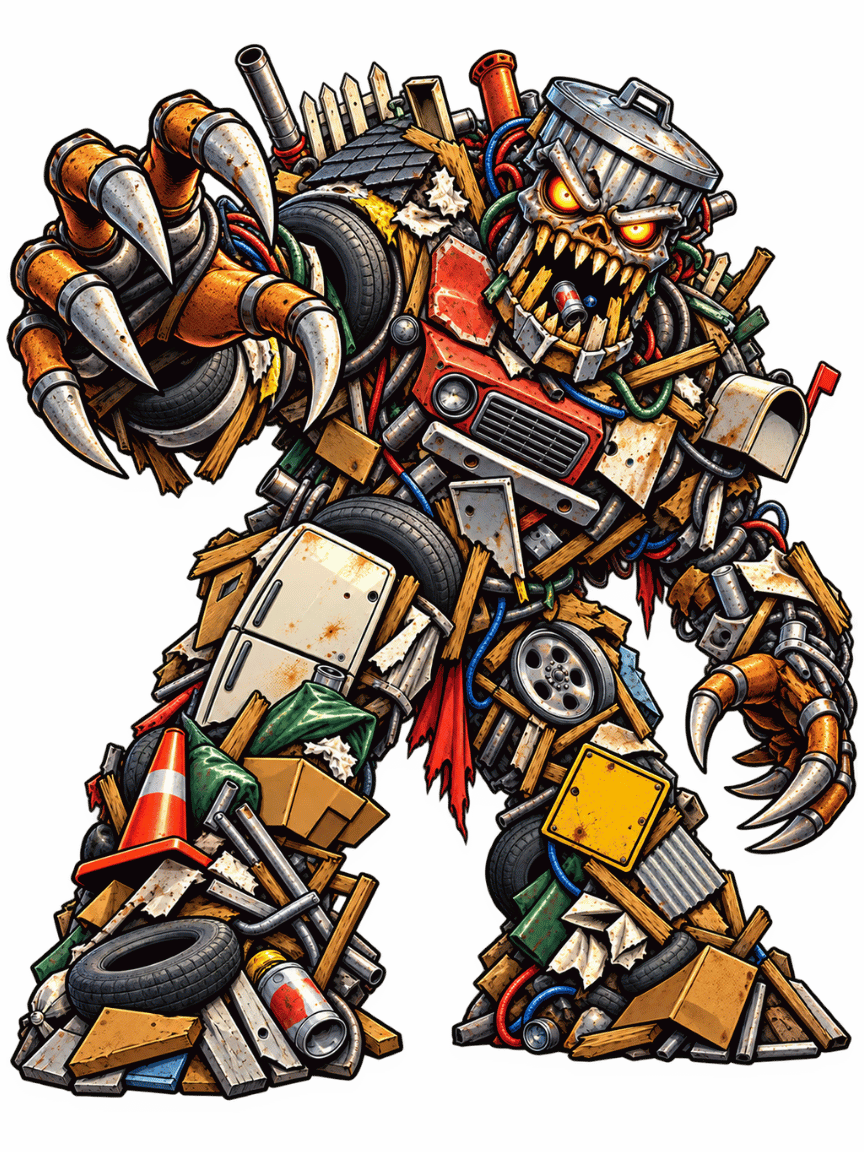 Junk Monster crushed by Milton's Junk Removal