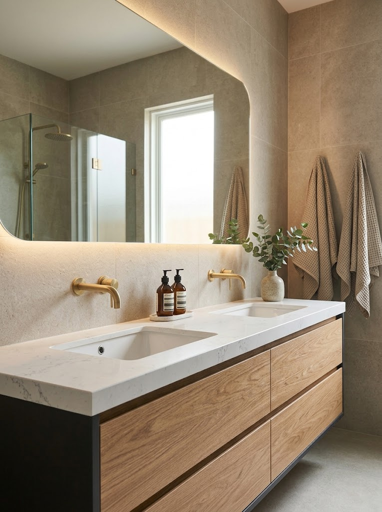 Full Bathroom Renovation with Custom Vanity photo 3