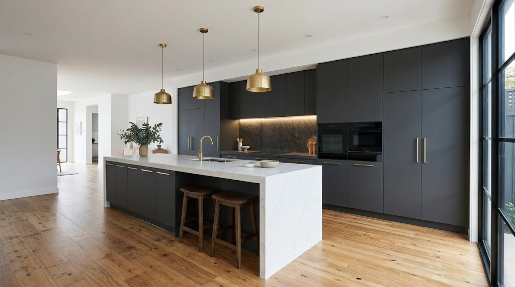Bespoke Charcoal & Brass Kitchen photo 3