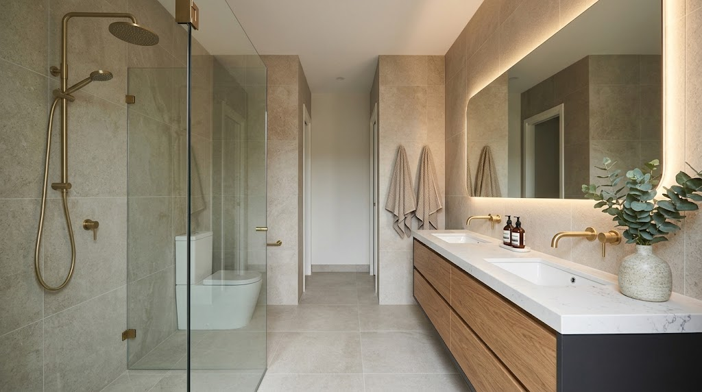 Full Bathroom Renovation with Custom Vanity photo 2