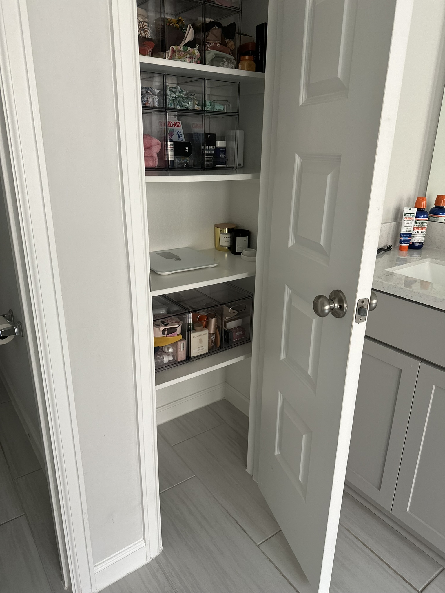 Linen Closet Organization & Shelf Wipe-Down