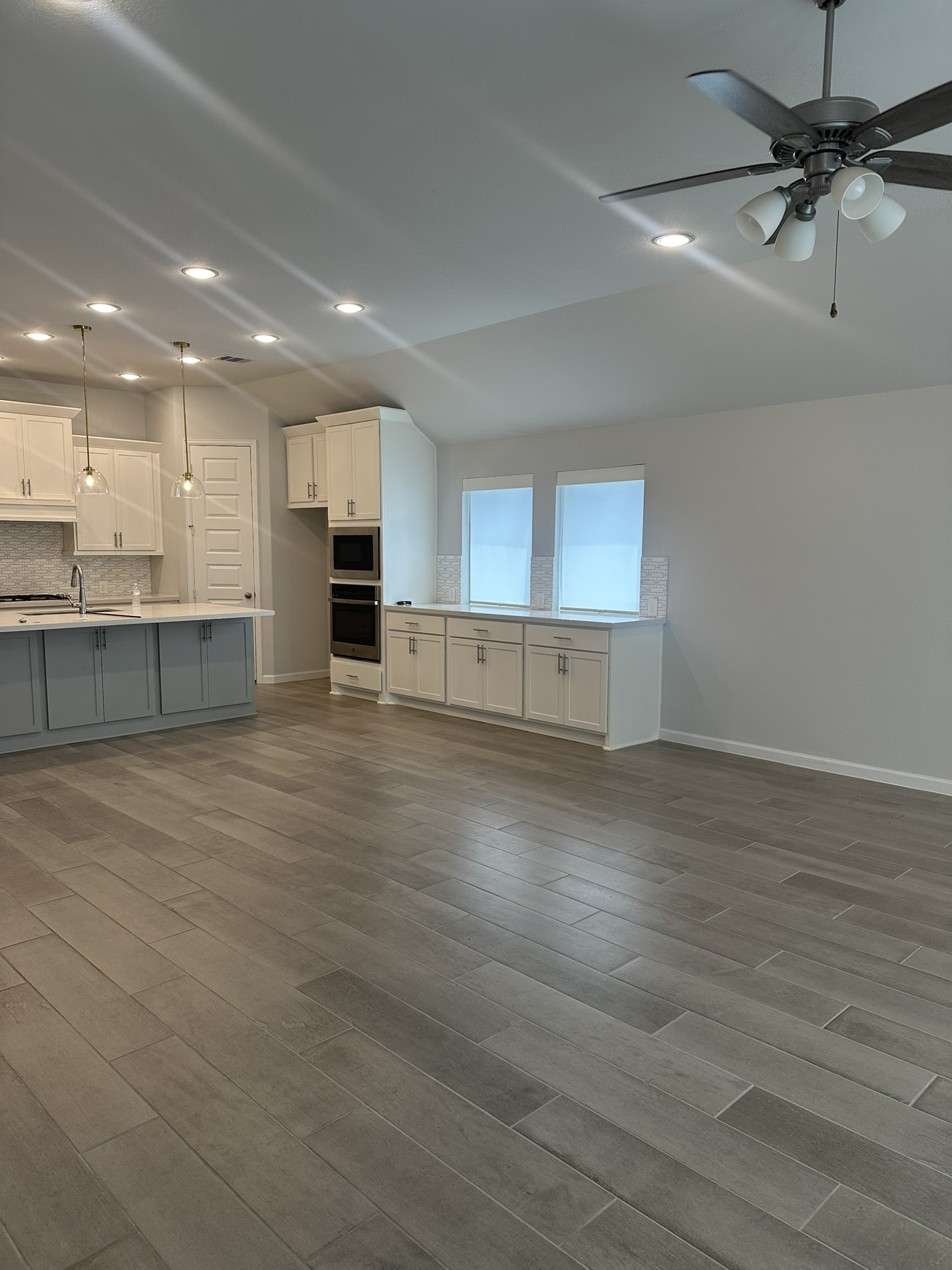 Open-Concept Kitchen & Living Floor Detail
