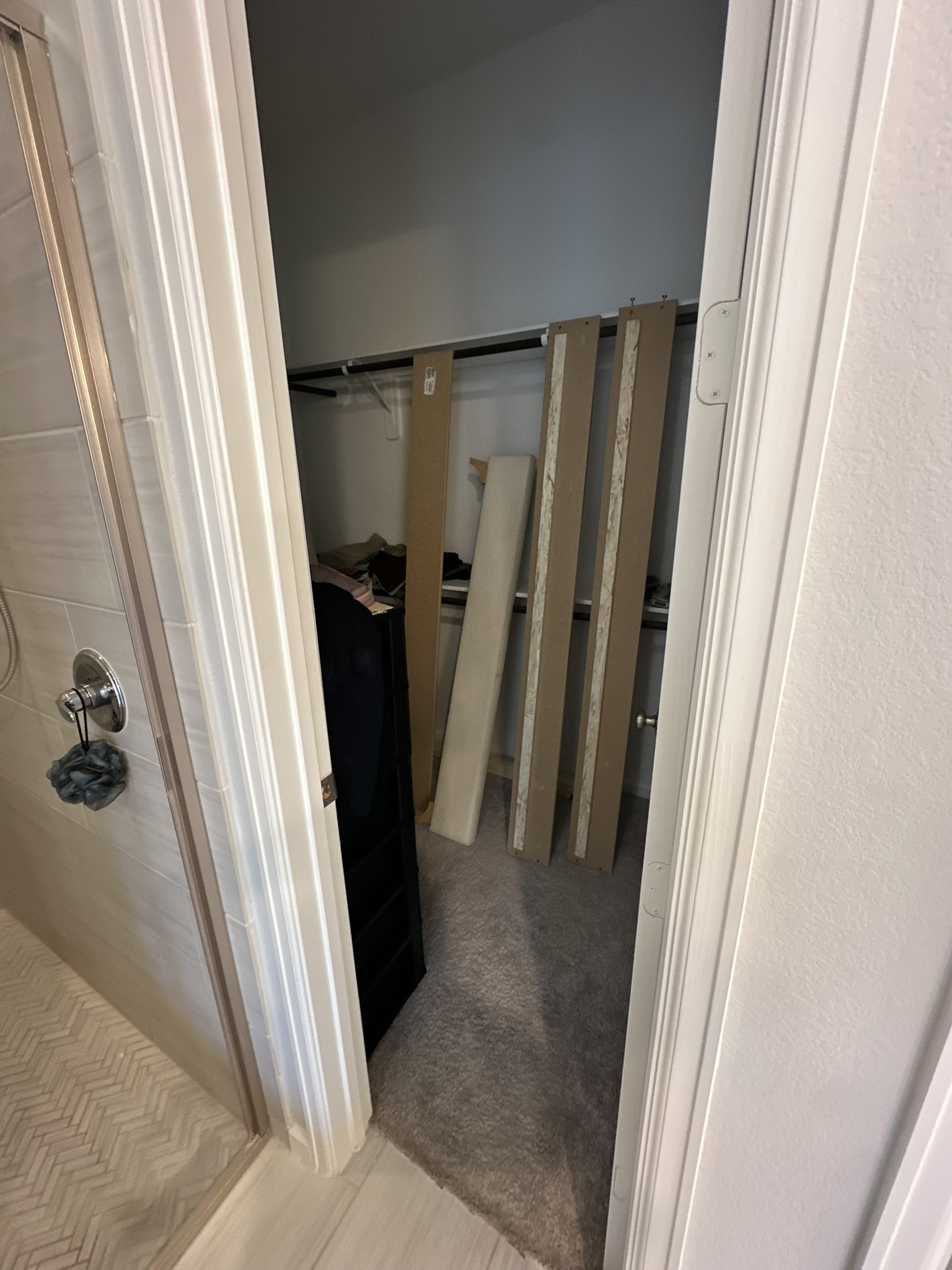 Walk-In Closet Carpet & Shelving Prep