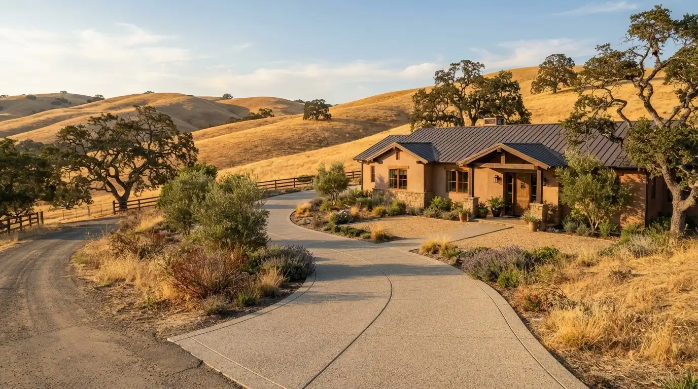 Paso Robles residential property with a concrete driveway approach