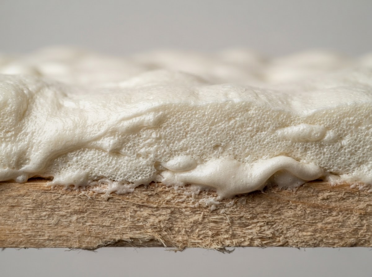 Closed-cell spray polyurethane foam texture detail