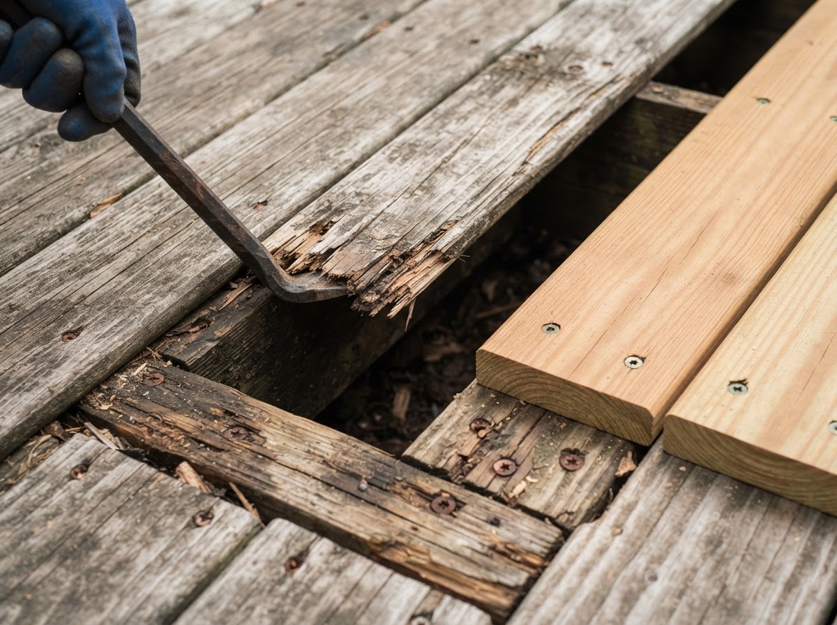 deck repair detail in Wylie TX
