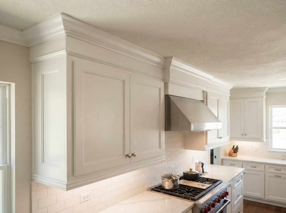 cabinet crown molding in a Sachse TX kitchen