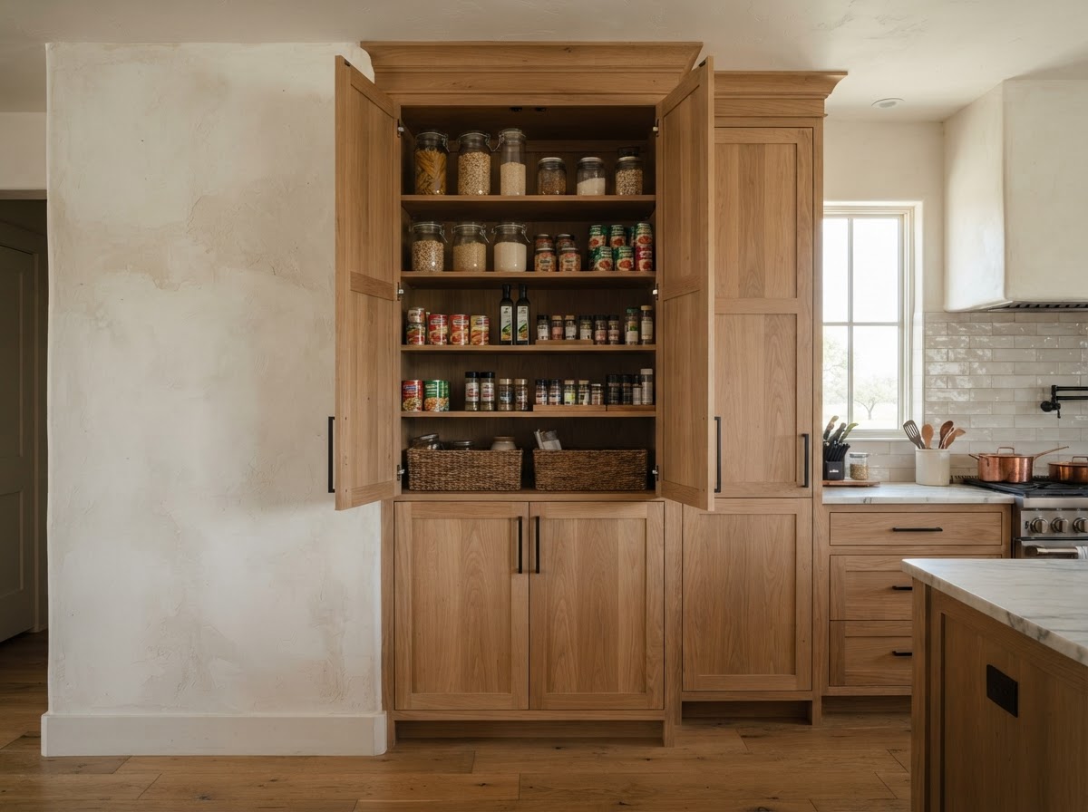 tall pantry cabinet in a Sachse TX kitchen