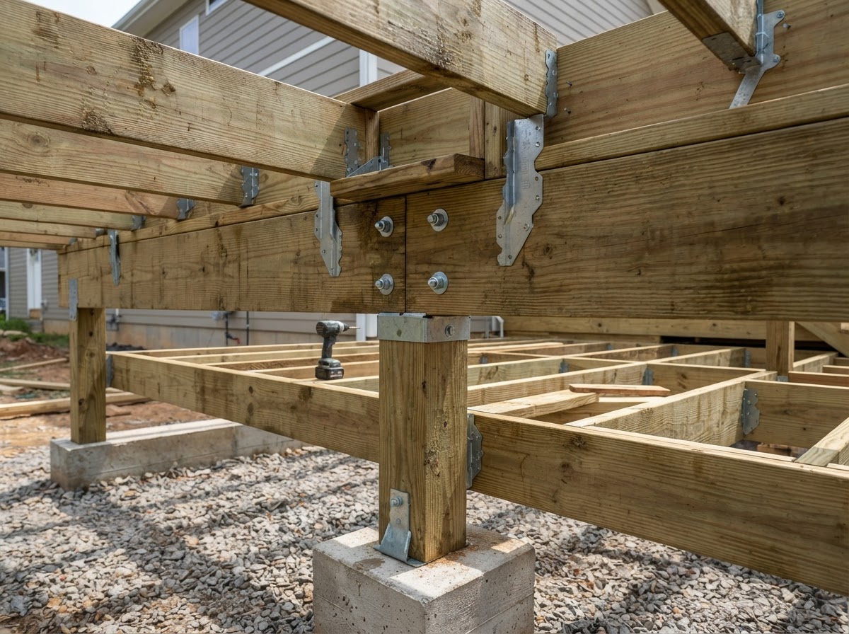 deck construction detail in Wylie TX