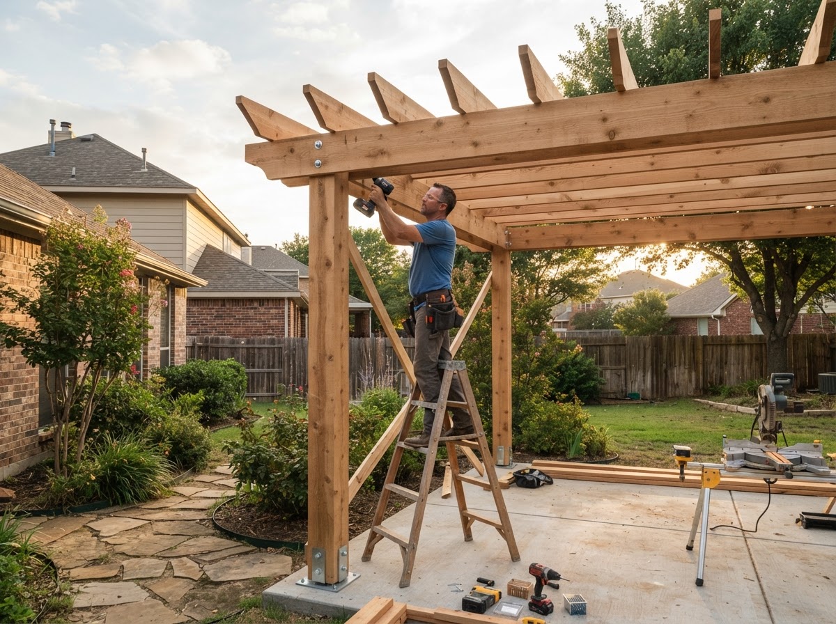 pergola construction in Sachse TX