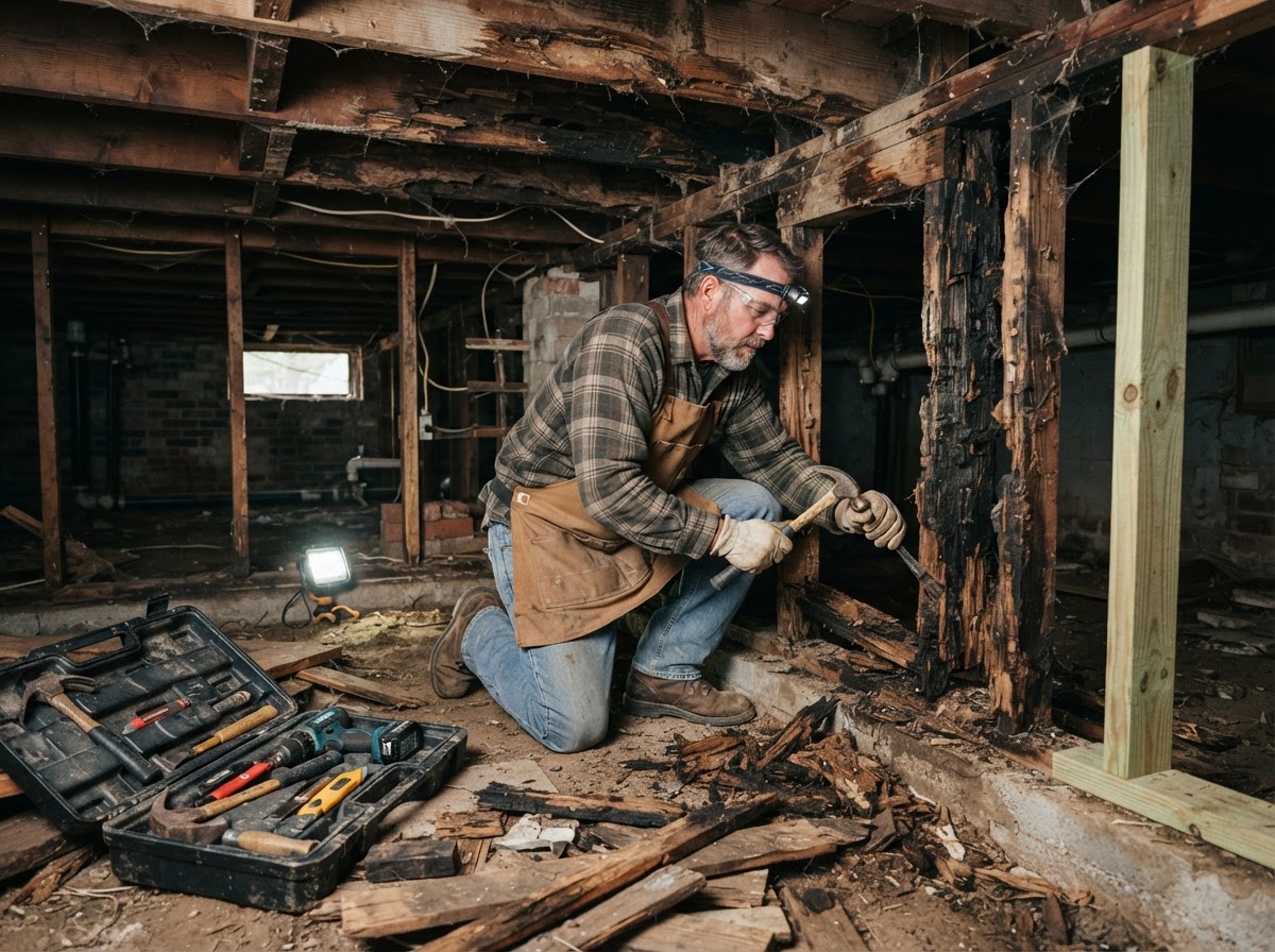 structural wood repair in Sachse TX