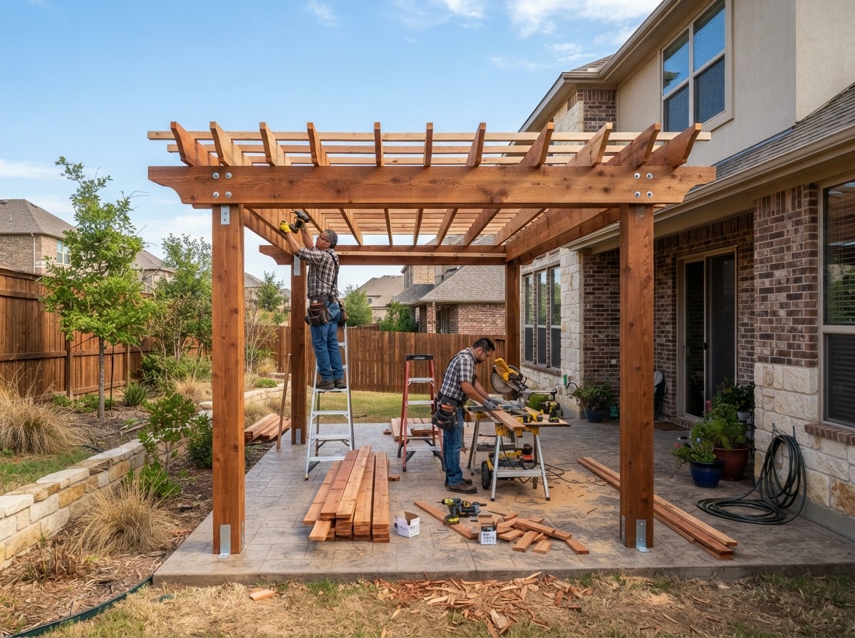 pergola construction in Sachse TX