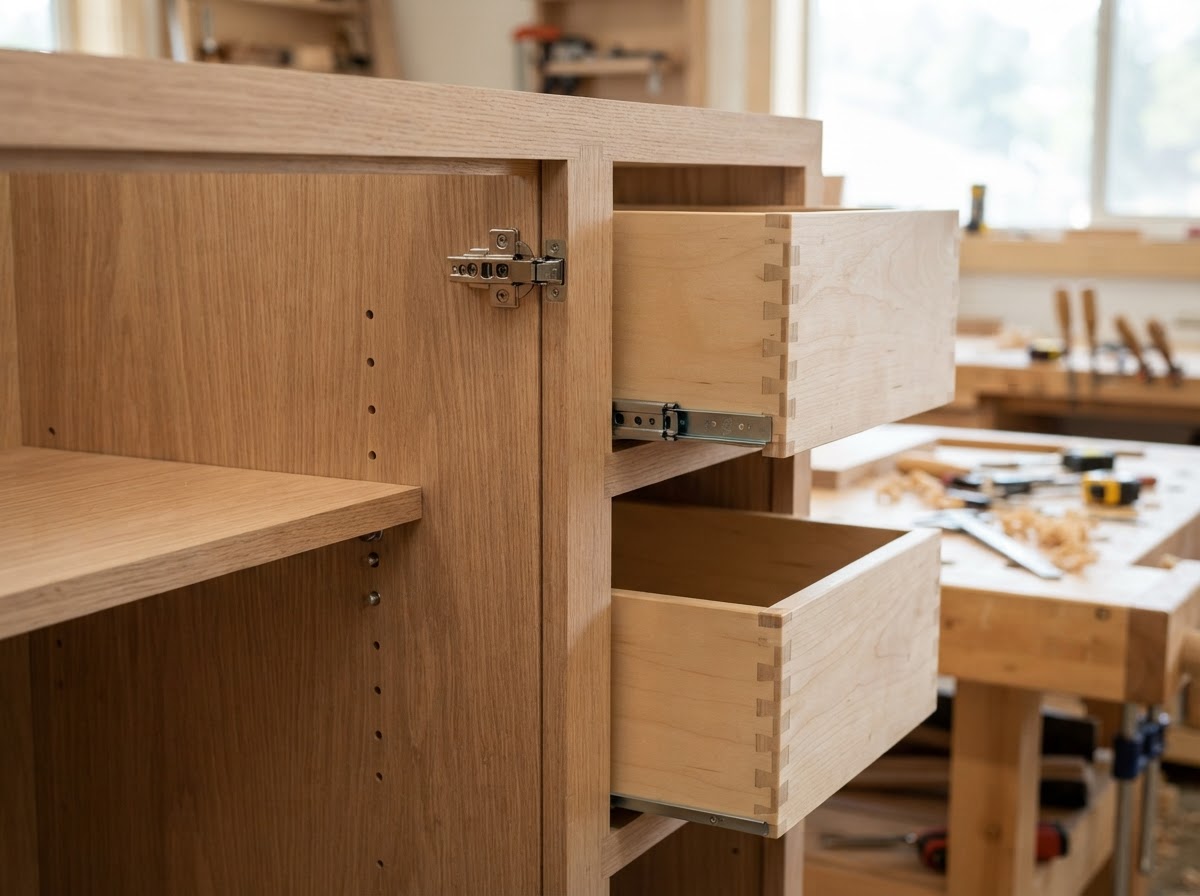custom kitchen cabinet box and face frame detail in Sachse TX
